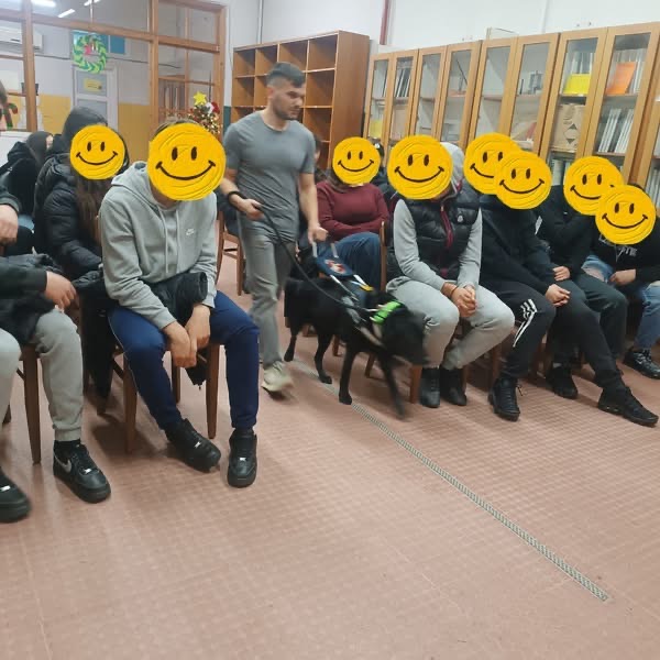 Οι μαθητές παρακολούθησαν βίντεο σχετικά με τις τεχνικές συνοδείας των ατόμων με αναπηρία όρασης, ενημερώθηκαν για τη γραφή Braille, τα ειδικά εκπαιδευτικά μέσα, καθώς και για τους Σκύλους Οδηγούς Τυφλών και τις αθλητικές δραστηριότητες