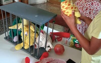 λούτρινα φρούτα και μίνι αναπαράσταση φυλακής
